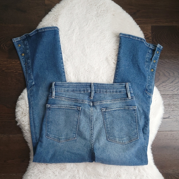 Frame Y2K Le Crop Mini Boot Cut Tear Away Flared Hem Denim Jeans - Picture 7 of 10